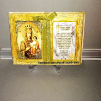 Подарък за Сватба/ Брак/ Църковен брак/ Годишнина- Старинна Книга с икона (+ снимка) и личен поздрав, снимка 3 - Подаръци за сватба - 39187346