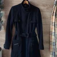 Черно палто S'OLIVER вълна и кашмир , снимка 8 - Палта, манта - 43381491