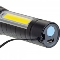 Мини фенер с COB LED светлина, зуум, 3 режима на работа, USB зареждане и кутийка за съхранение, снимка 2 - Къмпинг осветление - 28267616