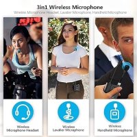 UHF безжична петлична микрофонна система, микрофон и слушалки, снимка 2 - Bluetooth слушалки - 43279410