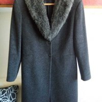 Луксозно дамско палто DIKA с яка от еко кожа, снимка 1 - Палта, манта - 24510994
