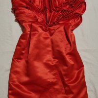 Официална сатенена червена рокля, снимка 1 - Рокли - 34959816