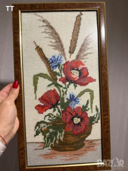 Гоблен макове / ваза с макове, снимка 1