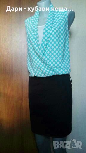 Нова рокля в синьо, бяло и черно👗🍀S,M👗🍀арт.1111, снимка 1