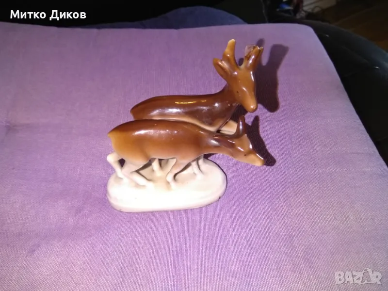 Скулптура еленчета порцелан Н-105мм, снимка 1