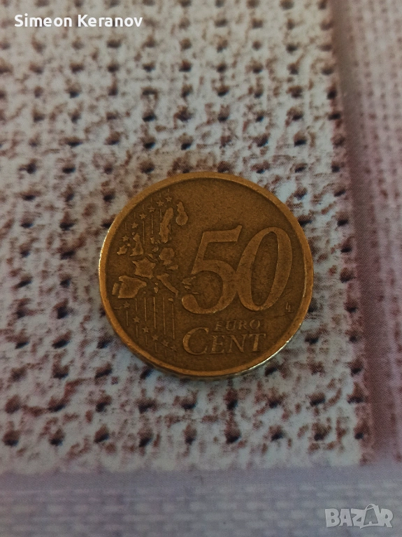 50 euro cent💶:italia 2002🇮🇹, снимка 1