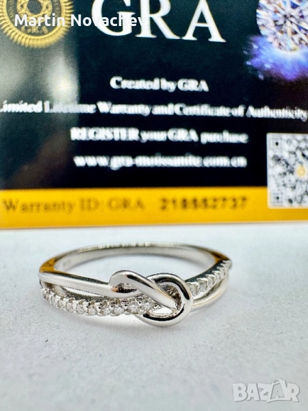 Сребърен пръстен с мойсанит (Диамант) 0.5 карата, снимка 1