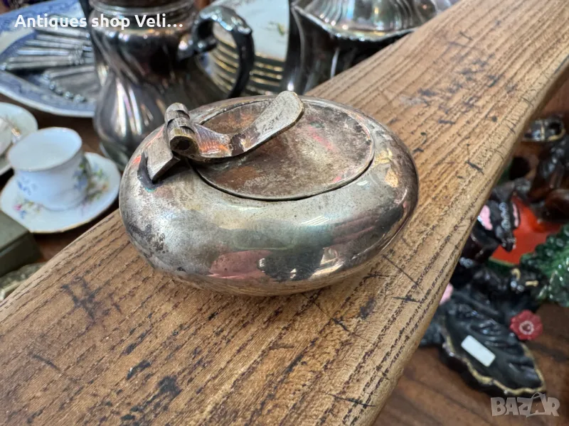 Посребрен джобен пепелник №6416 , снимка 1