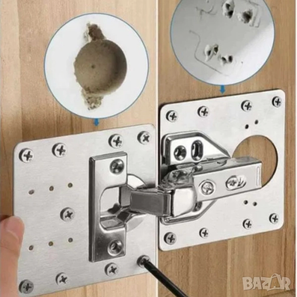 Ремонтни пластини за мебелни панти | Метални шини за ремонт на панти, снимка 1