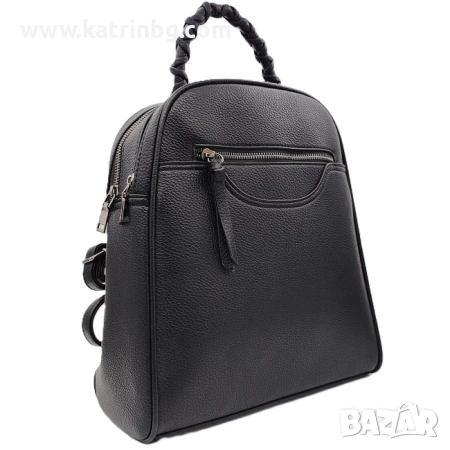 Елегантна дамска раница в черно с дръжка за ръка Код на продукта:DR-19, снимка 1