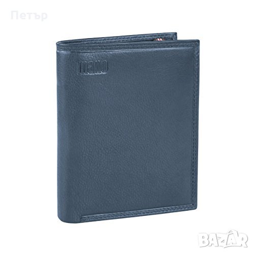 Mano 1919 MOLLIS M19850 Blue тъмносин вертикален портфейл до 13 карти, снимка 1