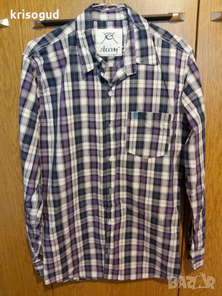 Карирана мъжка риза, размер: S, 100 % памук, снимка 1