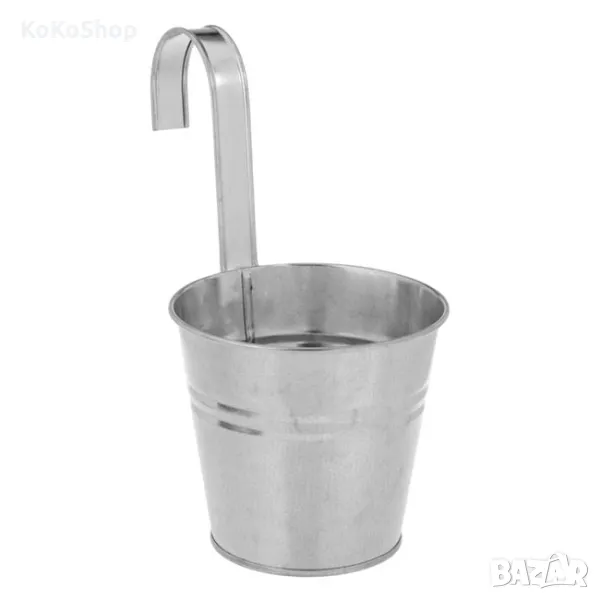 Кашпа за парапет-Ø11x22 см./метална кашпа, снимка 1