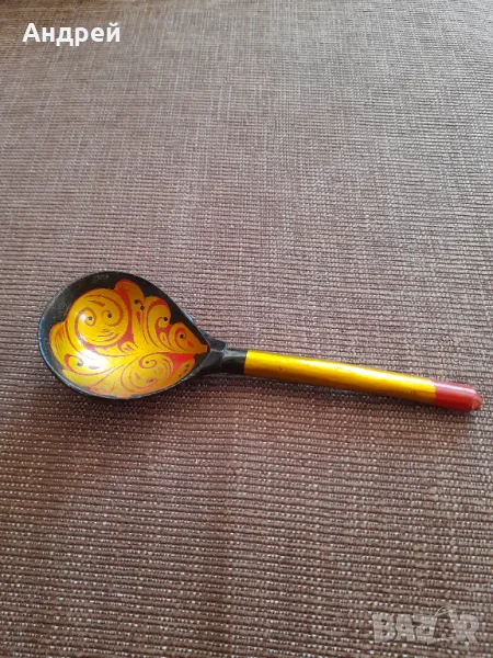 Стара Руска дървена лъжица, снимка 1