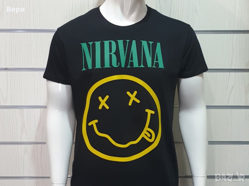 Нова мъжка тениска с трансферен печат на музикалната група NIRVANA, снимка 1