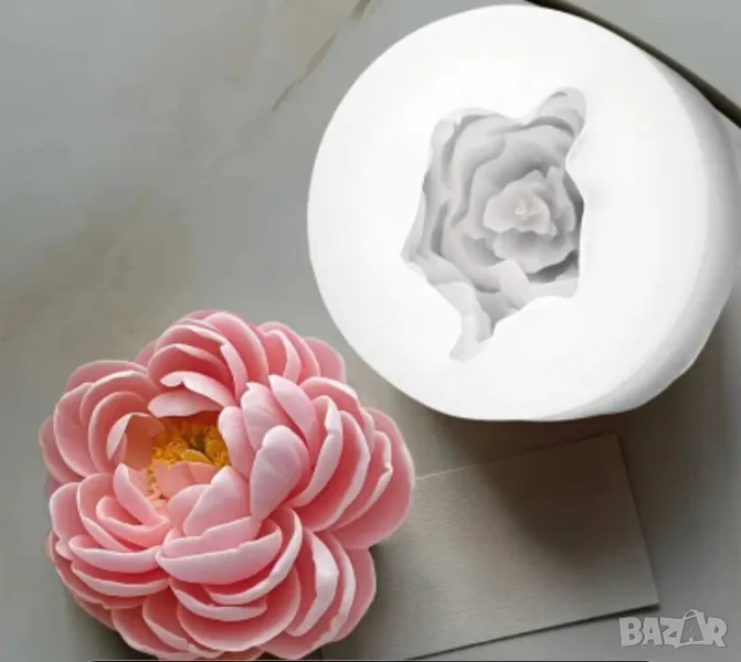 Молд разцъфнал божур 8,6 см (2), снимка 1