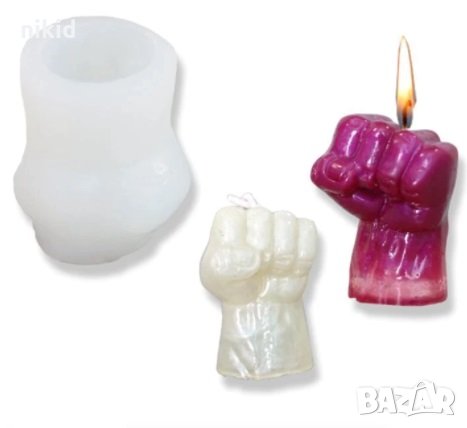 3d Ръка юмрук силиконов молд форма фондан шоколад гипс смола свещ декор , снимка 1