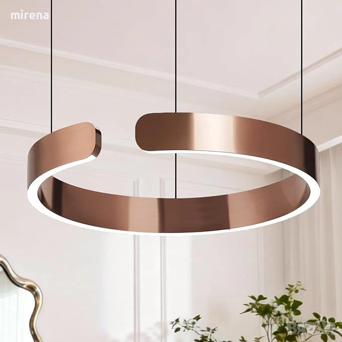 LED ЛЕД модерена висяща полилей кръгъл димируем регулируема височина, снимка 1