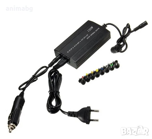 ANIMABG Универсално зарядно за лаптопи 120W 110V - 220V възможни изходни напрежения 5V 12v 15v 16v 1, снимка 1