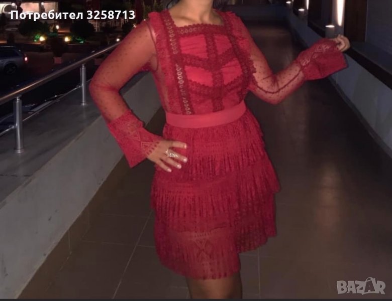 Червена официална рокля, снимка 1