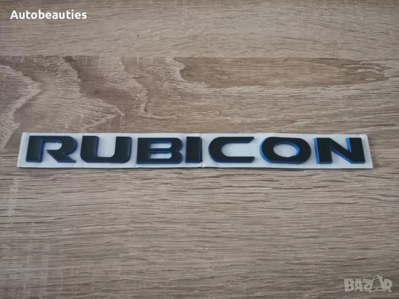 черен надпис емблема Jeep Rubicon, снимка 1