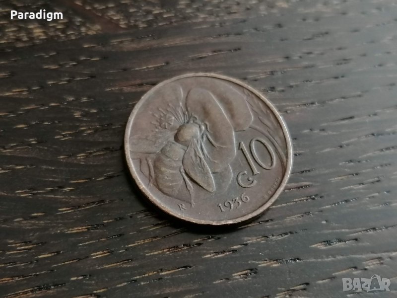 Монета - Италия - 10 чентесими | 1936г., снимка 1