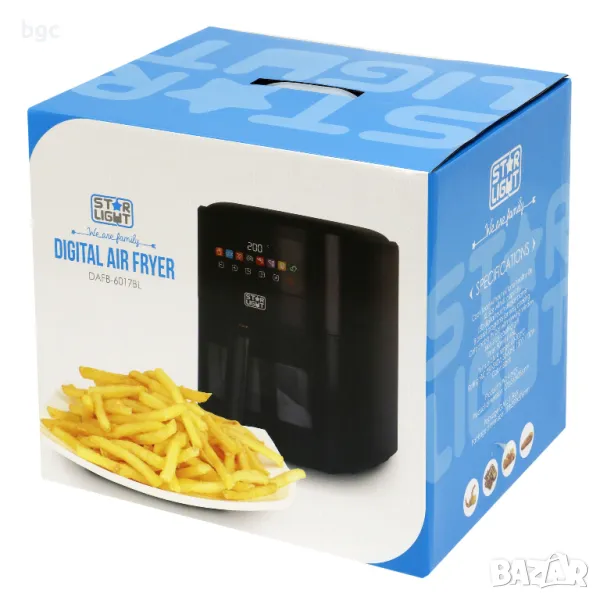 Нов Цифров Фритюрник с Горещ Въздух Star-Light Airfryer 6-та Серия , 1700W, 6 л, снимка 1