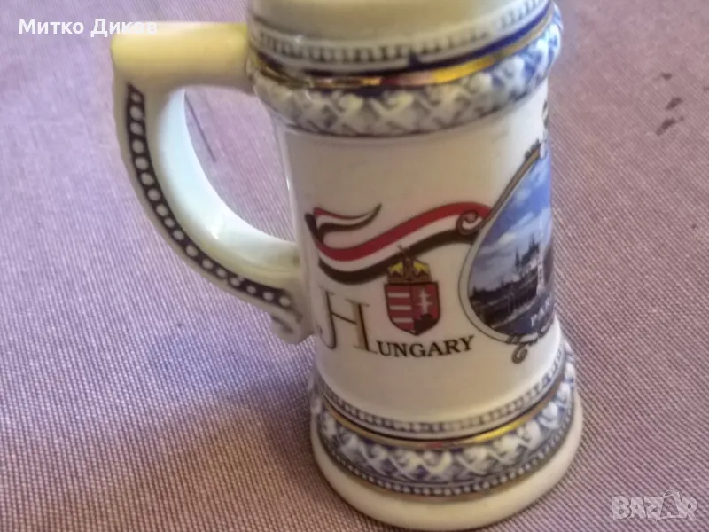 Порцеланова чаша за украса Н-80мм и Н-33мм Будапеща унгария, снимка 1