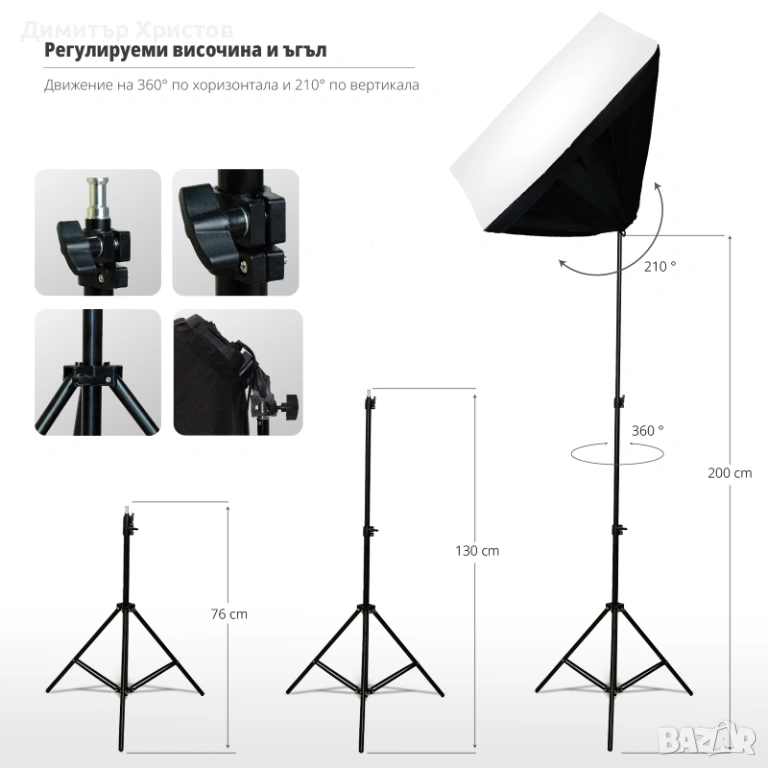 Софтбокс фотографско осветление. Softbox - Photography - Four lamps, снимка 1