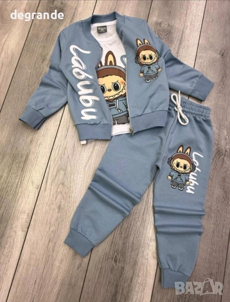 Детски памучен комплект Labubu от 3 части, снимка 1