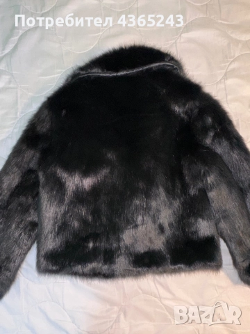 Дамско черно палто/ яке с косъм Чисто НОВО! Размер М, снимка 5 - Якета - 52577034