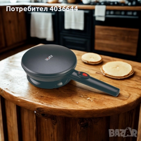 Уред за палачинки Voltz, 800W, 20 см, черен – идеален за перфектни палачинки, снимка 3 - Други - 51610767
