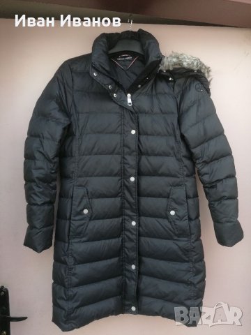 дълго пухено яке Tommy Hilfiger Tyra Down Coat, Black  размер М-Л, снимка 10 - Якета - 38752032