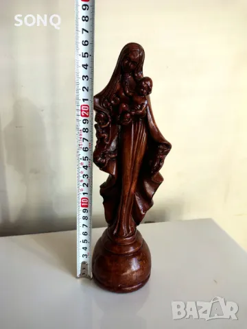 Прекрасна Стара Дървена Статуетка-Майка Със Деца, снимка 9 - Статуетки - 49601055