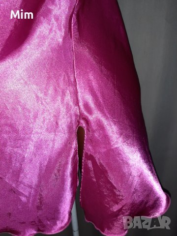 L,/XL Сатенена розова нощница с дантела , снимка 4 - Нощници - 38496349