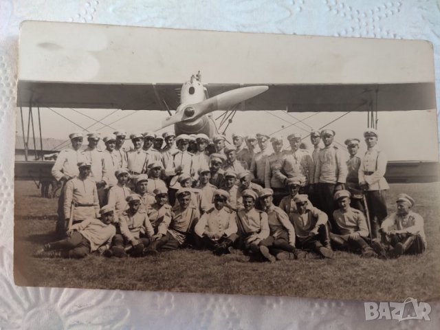 Стара военна снимка със самолет период 1930 година, снимка 3 - Антикварни и старинни предмети - 40058317