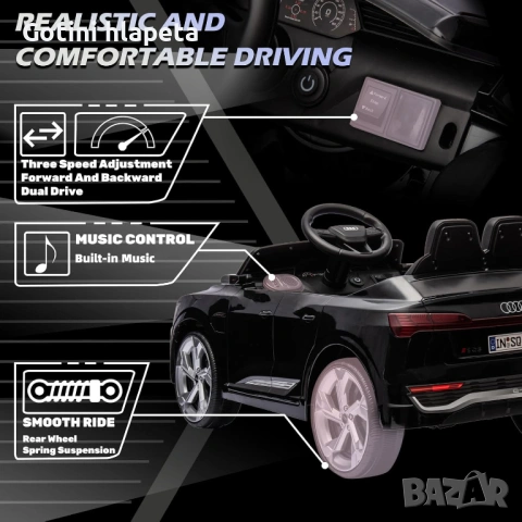 Акумулаторен джип AUDI SQ8 4X4 12V,MP3, меки гуми, снимка 6 - Коли, камиони, мотори, писти - 53221731