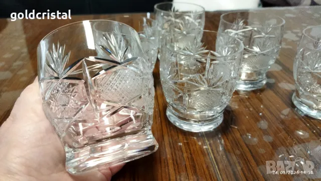 кристални чаши серия Поморие , снимка 6 - Антикварни и старинни предмети - 50437146