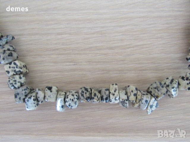  Гердан от далматински яспис-кръг, снимка 2 - Колиета, медальони, синджири - 32502211