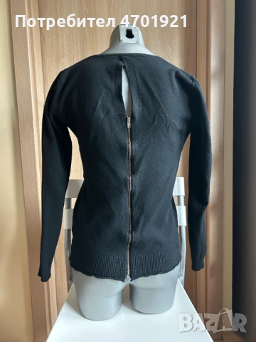 Черна дамска блуза с дълъг ръкав, снимка 4 - Блузи с дълъг ръкав и пуловери - 53215645