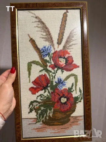 Гоблен макове / ваза с макове, снимка 1