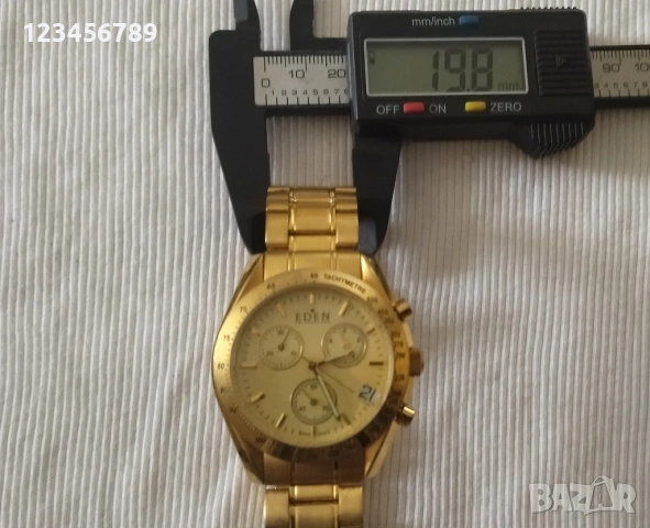 Кварцов мъжки Швейцарски часовник, работещи всички стрелки,златист циферблат, снимка 3 - Мъжки - 53578943