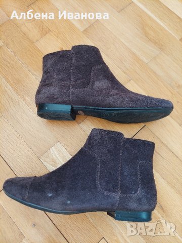 Боти от естествен велур Clarks номер , снимка 4 - Дамски боти - 43077608