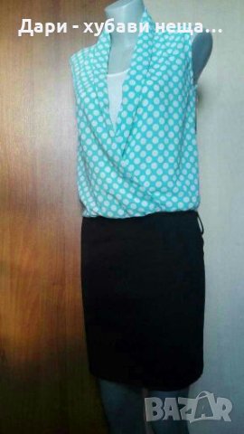 Нова рокля в синьо, бяло и черно👗🍀S,M👗🍀арт.1111