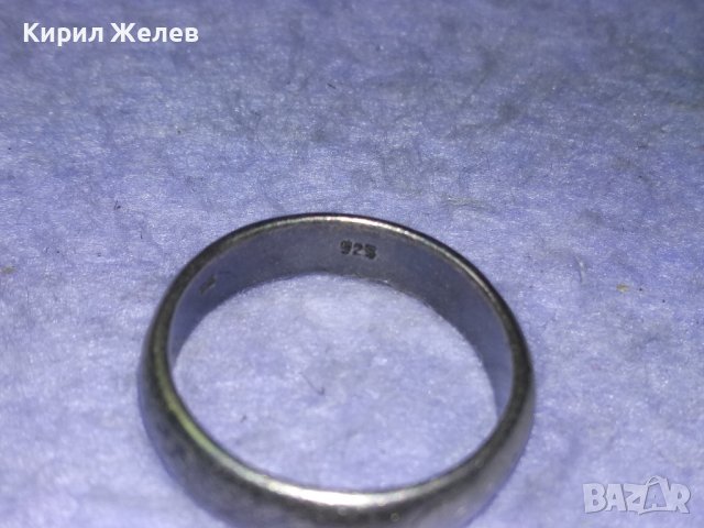 СТАР АНГЛИЙСКИ СРЕБЪРЕН ВИНТИДЖ ПРЪСТЕН ЛАКИРАНО СРЕБРО 925 Тип ХАЛКА РЪЧНА ИЗРАБОТКА 39991, снимка 9 - Пръстени - 43226046