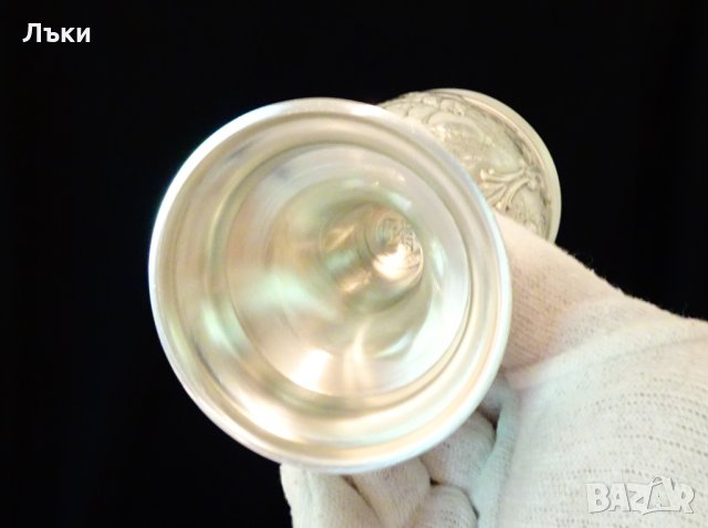 Калаен бокал,чаша за вино от калай с красиви селски картини. , снимка 10 - Антикварни и старинни предмети - 33670008