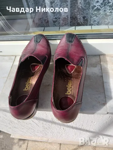 Продавам дамски кожени обувки №40 за пролет и есен.