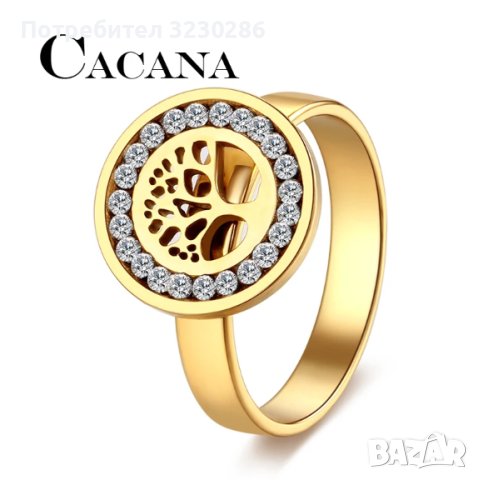 2022 НОВИ 316L пръстени от неръждаема стомана Висококачествени модни кристали Fortune Tree 