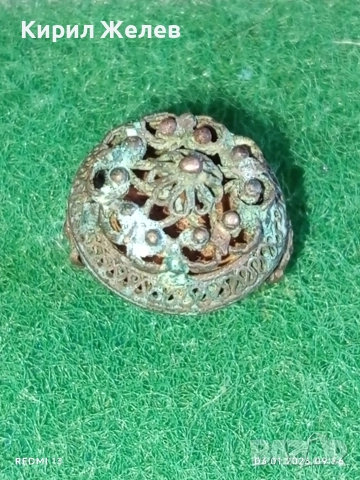 Възрожденски сребърен пръстен филигранна изработка с гранулация ювелирна изработка 24469, снимка 2 - Пръстени - 52960907