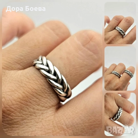 Сребърен пръстен: "Вечност", снимка 4 - Пръстени - 51937355